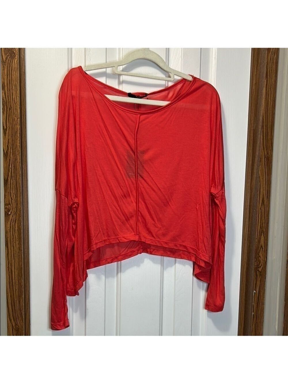 Tart Asymmetrical Red Orange Blouse Relaxed Fit NWT
